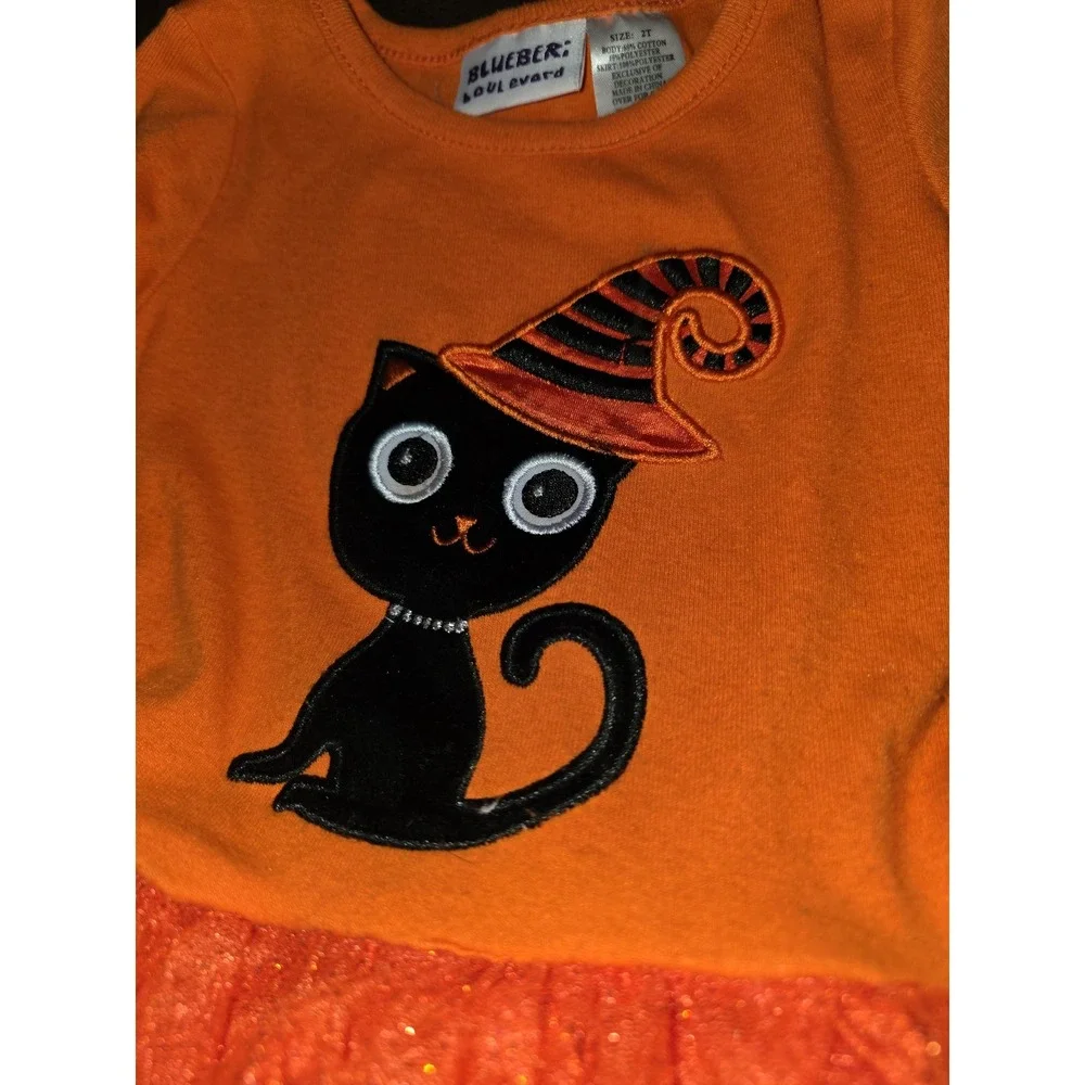 Blueberri boulevard fall autumn Halloween black cat dress size 2t